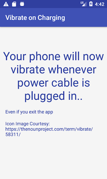 Vibrate on Charging start-wire