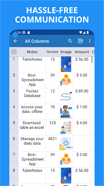 Table Notes - Mobile Excel